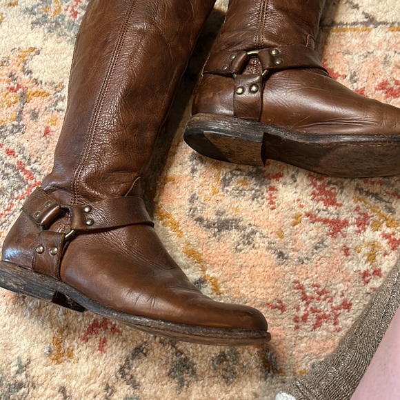 Frye Back Zip Leather Harness Boot - Picture 10 of 10